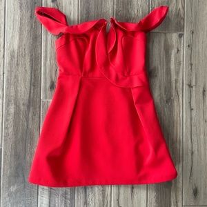 TopShop Ruffle Bardot Off the Shoulder Mini Dress